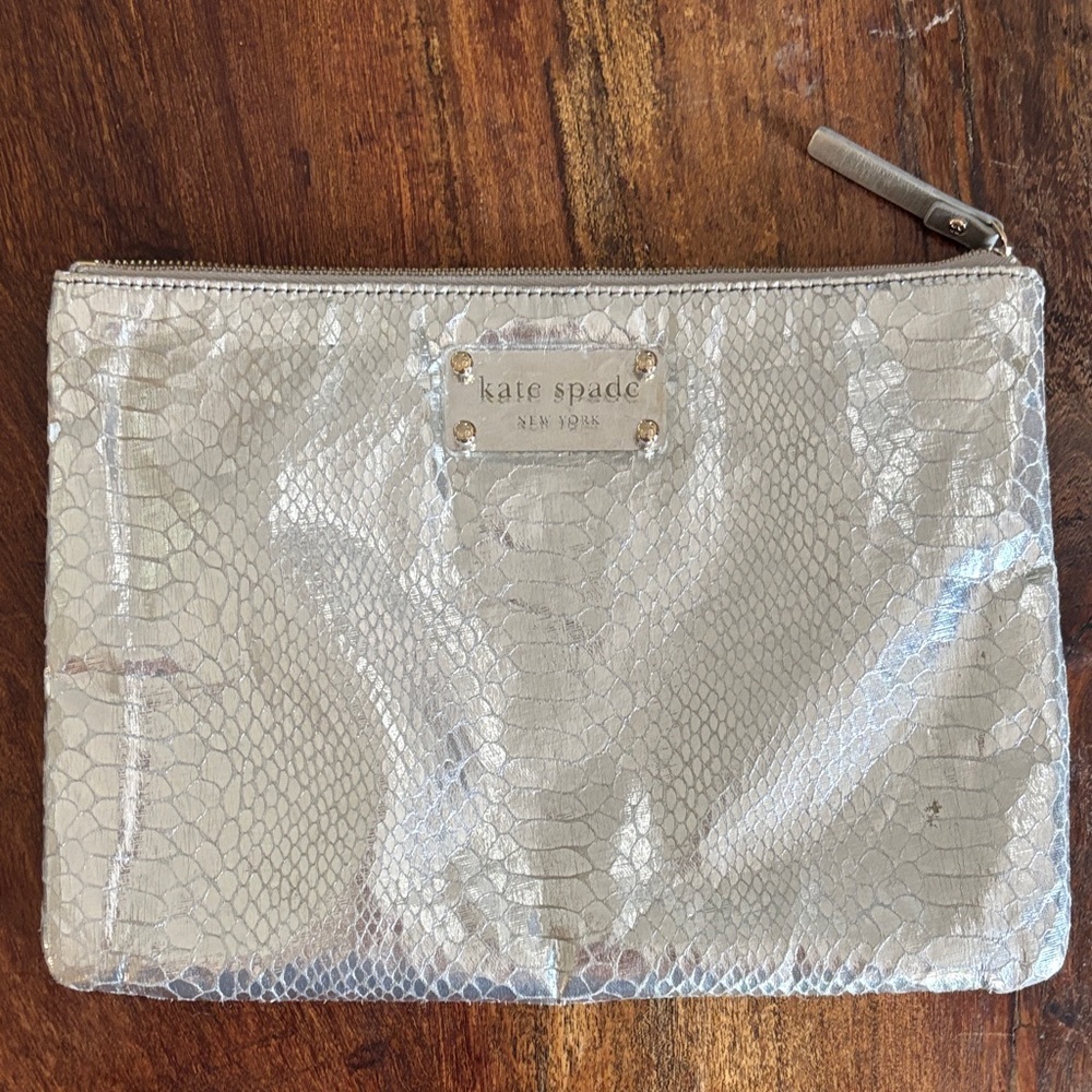 Kate Spade Foiled Again Gia crocodile clutch 10 x 7.5

#0215